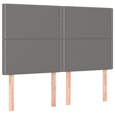 vidaXL Kopfteil Dunkelgrau 144 x 5 x 118/128 cm Stoff