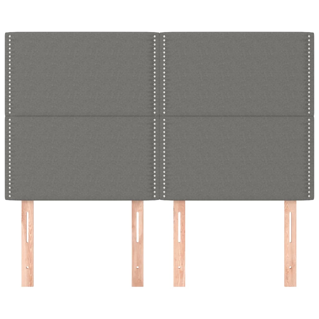 vidaXL Kopfteil Dunkelgrau 144 x 5 x 118/128 cm Stoff