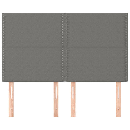 vidaXL Kopfteil Dunkelgrau 144 x 5 x 118/128 cm Stoff