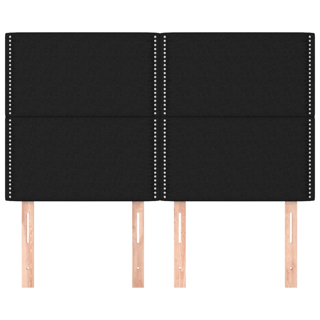 vidaXL Kopfteil Schwarz 144x5x118/128 cm Stoff