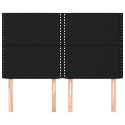 vidaXL Kopfteil Schwarz 144x5x118/128 cm Stoff