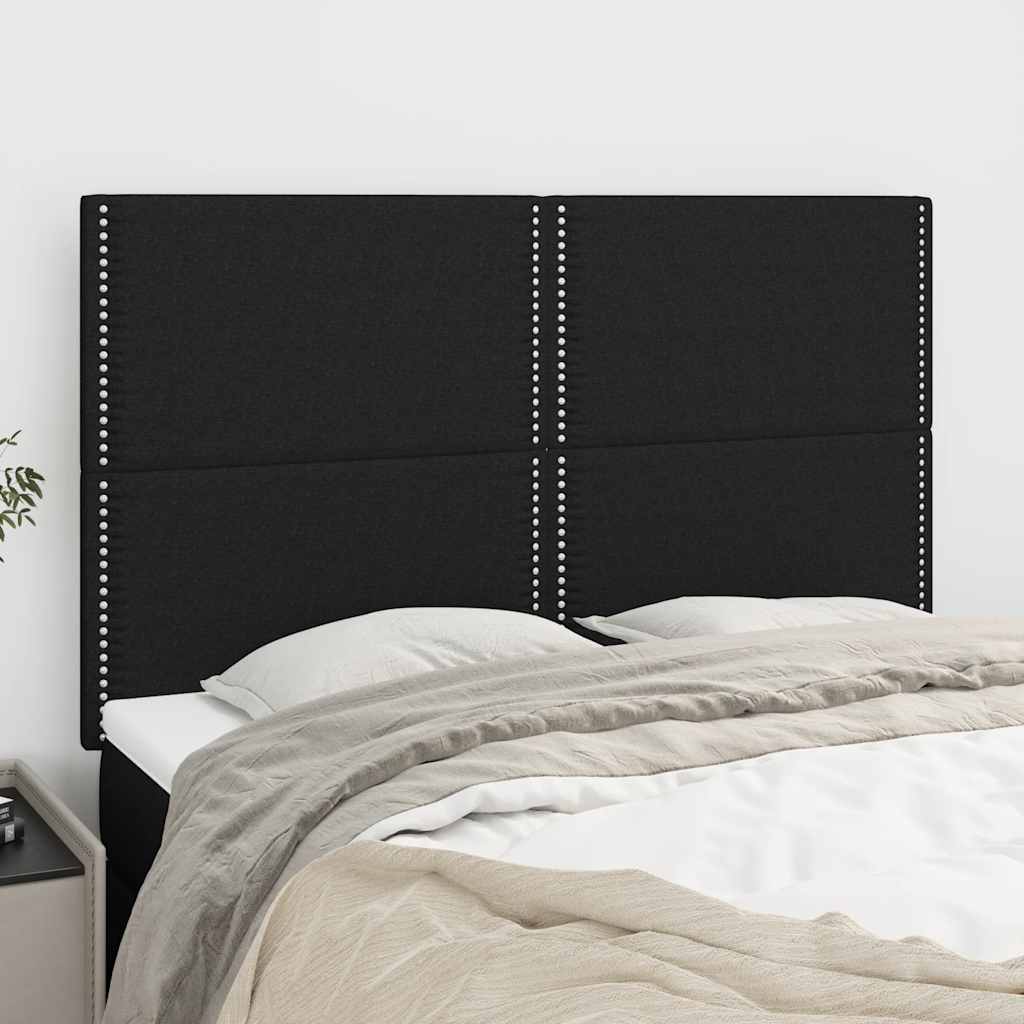 vidaXL Kopfteil Schwarz 144x5x118/128 cm Stoff