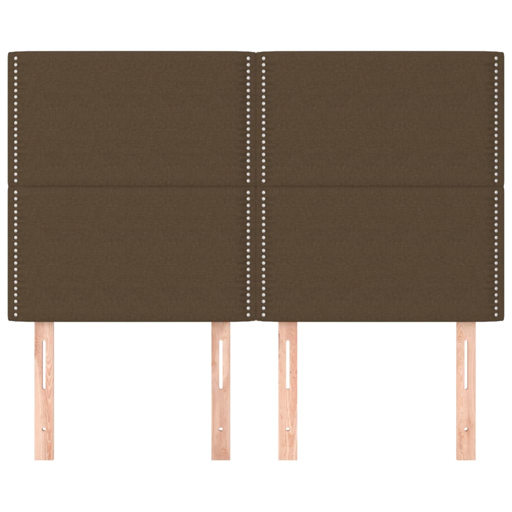 vidaXL Kopfteil Dunkelbraun 144x5x118/128 cm Stoff