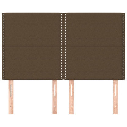 vidaXL Kopfteil Dunkelbraun 144x5x118/128 cm Stoff