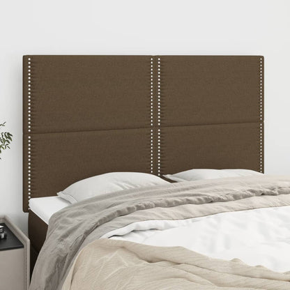vidaXL Kopfteil Dunkelbraun 144x5x118/128 cm Stoff