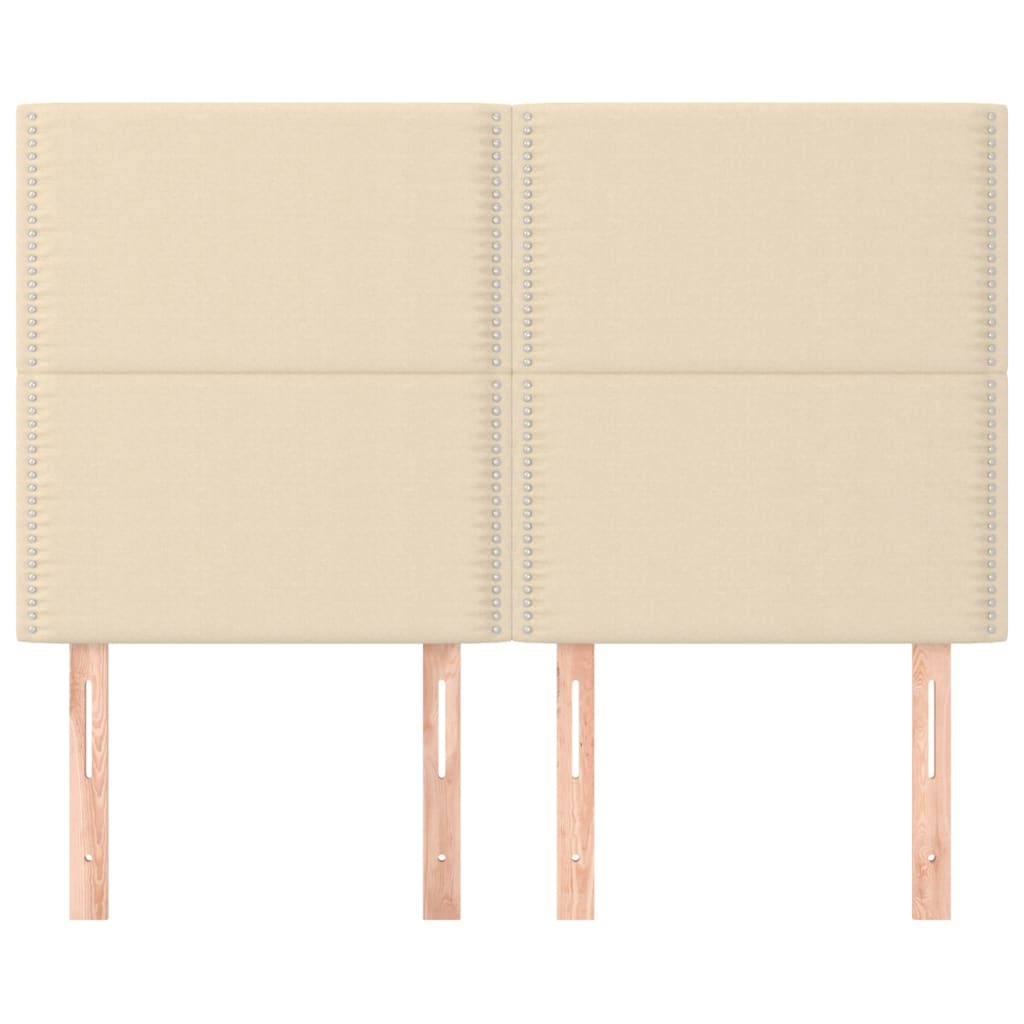 vidaXL Kopfteil Creme 144x5x118/128 cm Stoff