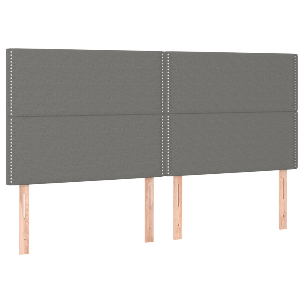 vidaXL Kopfteil Dunkelgrau 160 x 5 x 118/128 cm Stoff