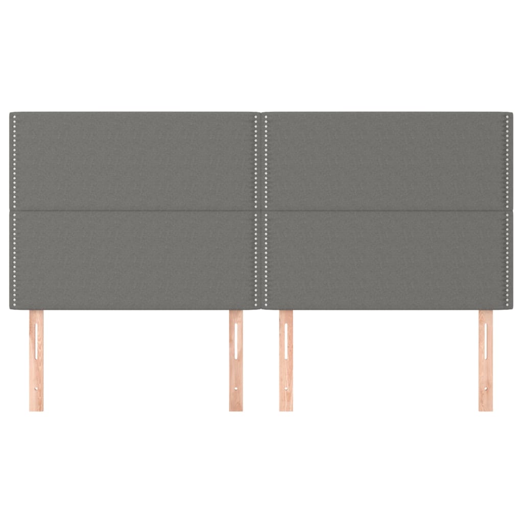 vidaXL Kopfteil Dunkelgrau 160 x 5 x 118/128 cm Stoff