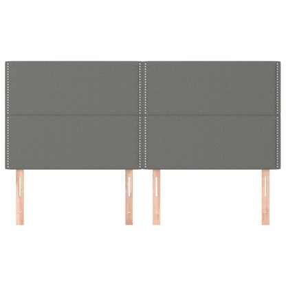vidaXL Kopfteil Dunkelgrau 160 x 5 x 118/128 cm Stoff