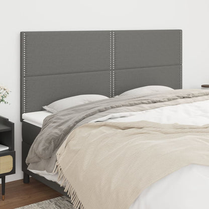 vidaXL Kopfteil Dunkelgrau 160 x 5 x 118/128 cm Stoff