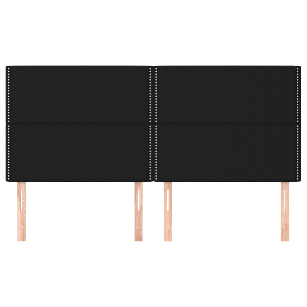 vidaXL Kopfteil Schwarz 160 x 5 x 118/128 cm Stoff