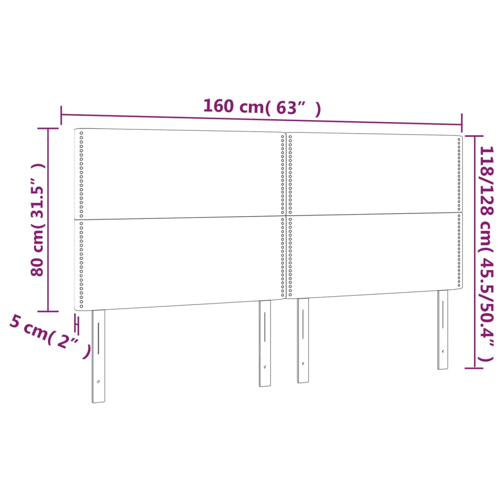 vidaXL Kopfteil Schwarz 160 x 5 x 118/128 cm Stoff