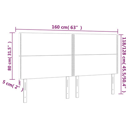 vidaXL Kopfteil Schwarz 160 x 5 x 118/128 cm Stoff