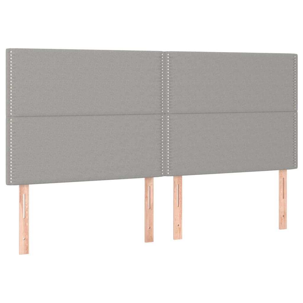 vidaXL Kopfteil Hellgrau 180 x 5 x 118/128 cm Stoff
