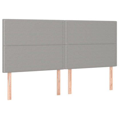 vidaXL Kopfteil Hellgrau 180 x 5 x 118/128 cm Stoff