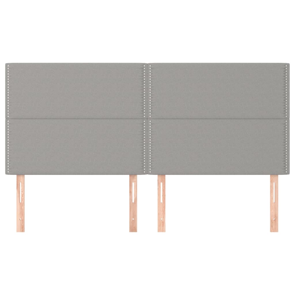 vidaXL Kopfteil Hellgrau 180 x 5 x 118/128 cm Stoff