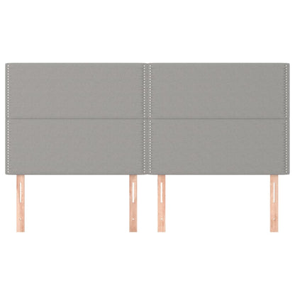 vidaXL Kopfteil Hellgrau 180 x 5 x 118/128 cm Stoff