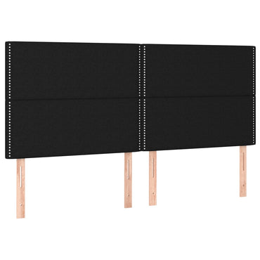 vidaXL Kopfteil Schwarz 180 x 5 x 118/128 cm Stoff