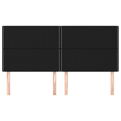 vidaXL Kopfteil Schwarz 180 x 5 x 118/128 cm Stoff