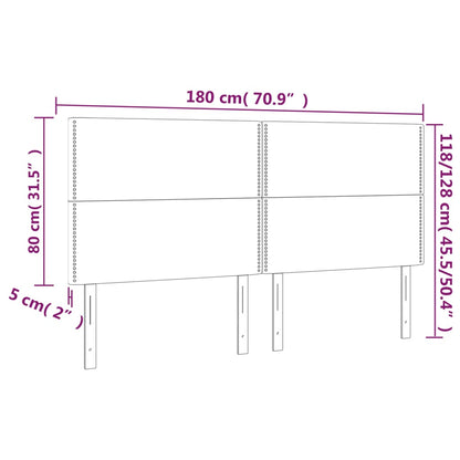 vidaXL Kopfteil Schwarz 180 x 5 x 118/128 cm Stoff