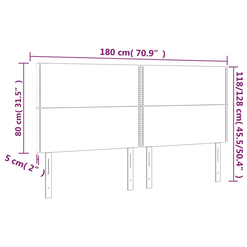 vidaXL Kopfteil Dunkelbraun 180x5x118/128 cm Stoff