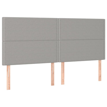 vidaXL Kopfteil Hellgrau 200 x 5 x 118/128 cm Stoff