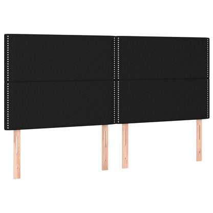 vidaXL Kopfteil Schwarz 200 x 5 x 118/128 cm Stoff