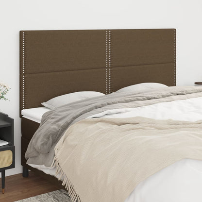 vidaXL Kopfteil Dunkelbraun 200 x 5 x 118/128 cm Stoff