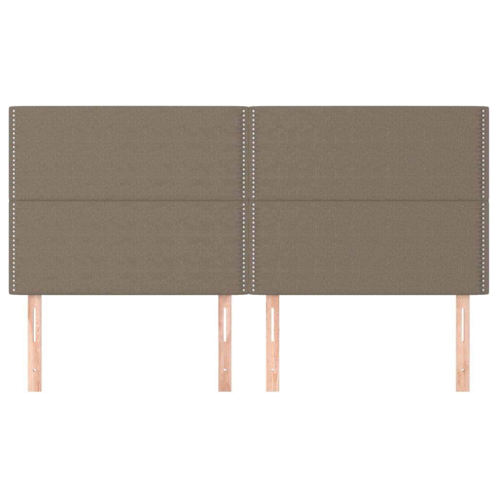 vidaXL Kopfteil Taupe 200 x 5 x 118/128 cm Stoff