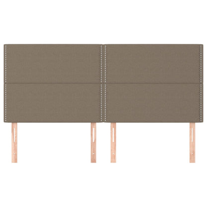vidaXL Kopfteil Taupe 200 x 5 x 118/128 cm Stoff