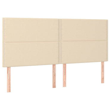 vidaXL Kopfteil Creme 200 x 5 x 118/128 cm Stoff