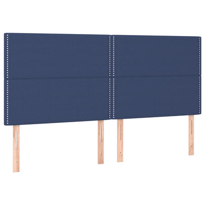vidaXL Kopfteil Blau 200 x 5 x 118/128 cm Stoff