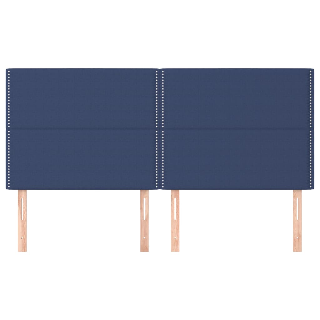 vidaXL Kopfteil Blau 200 x 5 x 118/128 cm Stoff