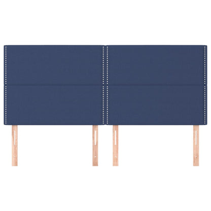 vidaXL Kopfteil Blau 200 x 5 x 118/128 cm Stoff