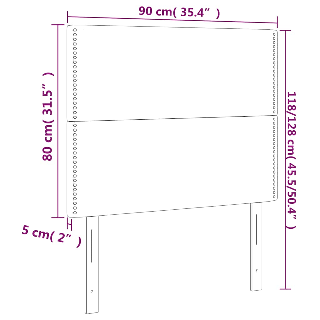vidaXL Tête de lit Vert foncé 90x5x118/128 cm Velours