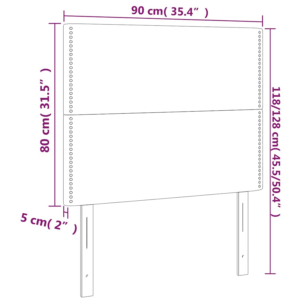 vidaXL Tête de lit bleu foncé 90x5x118/128 cm Velours