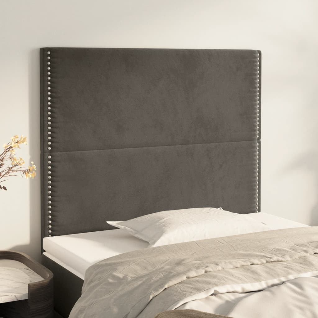 vidaXL Kopfteil Dunkelgrau 100 x 5 x 118/128 cm Samt
