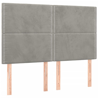 vidaXL Kopfteil Hellgrau 144x5x118/128 cm Samt