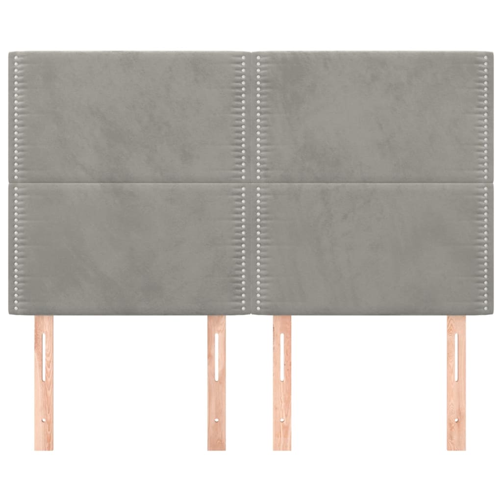 vidaXL Kopfteil Hellgrau 144x5x118/128 cm Samt