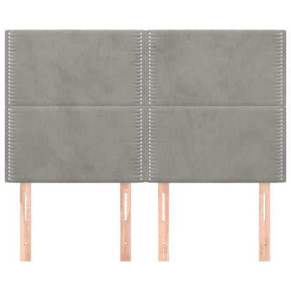 vidaXL Kopfteil Hellgrau 144x5x118/128 cm Samt