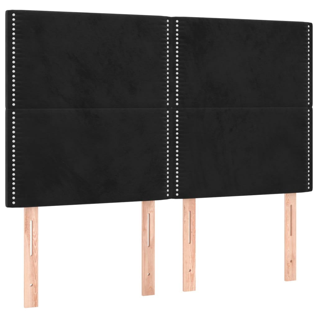 vidaXL Kopfteil Schwarz 144x5x118/128 cm Samt