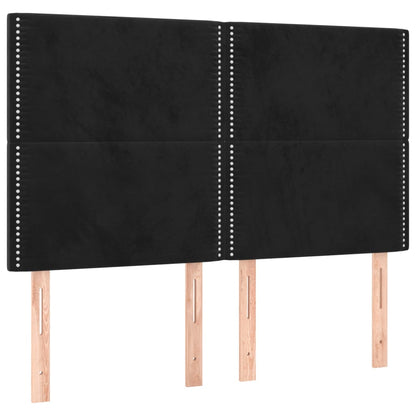vidaXL Kopfteil Schwarz 144x5x118/128 cm Samt