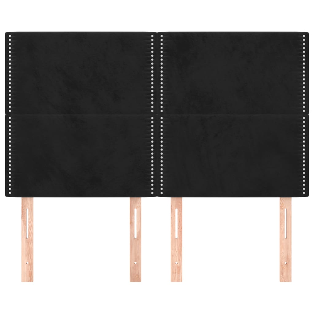 vidaXL Kopfteil Schwarz 144x5x118/128 cm Samt