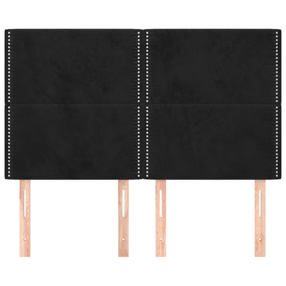 vidaXL Kopfteil Schwarz 144x5x118/128 cm Samt