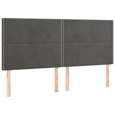 vidaXL Kopfteil Dunkelgrau 160 x 5 x 118/128 cm Samt