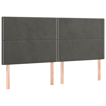 vidaXL Kopfteil Dunkelgrau 160 x 5 x 118/128 cm Samt