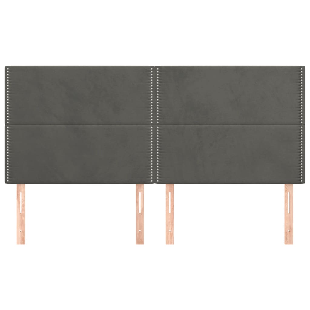 vidaXL Kopfteil Dunkelgrau 160 x 5 x 118/128 cm Samt