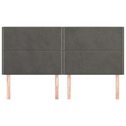 vidaXL Kopfteil Dunkelgrau 160 x 5 x 118/128 cm Samt