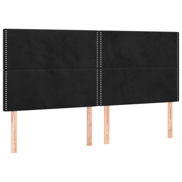 vidaXL Kopfteil Schwarz 160x5x118/128 cm Samt