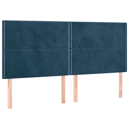 vidaXL Kopfteil Dunkelblau 160 x 5 x 118/128 cm Samt